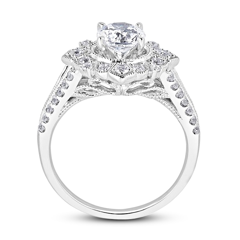 Main Image 3 of Diamond Engagement Ring 1/2 ct tw Round 14K White Gold
