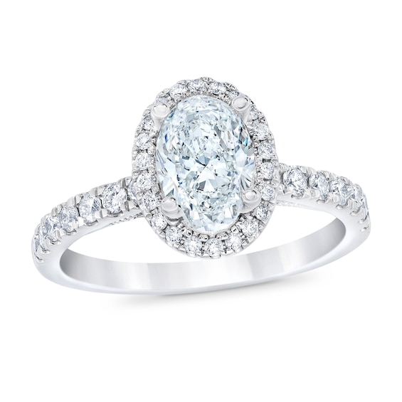 Royal Asscher Letizia Diamond Engagement Ring 1 1 2 Ct Tw Oval 14k White Gold Jared