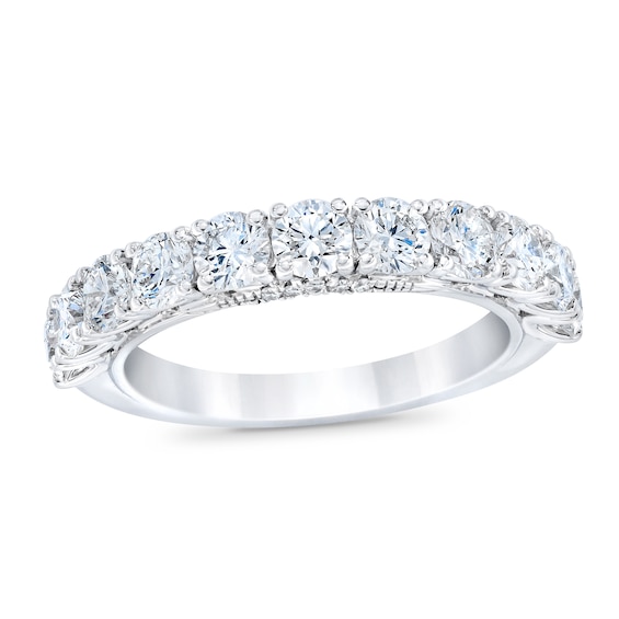 Royal Asscher Annemarie Diamond Wedding Band 1 3 4 Ct Tw Round 14k White Gold Jared