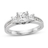 Thumbnail Image 0 of Diamond 3-Stone Engagement Ring 1 ct tw Princess-cut 14K White Gold