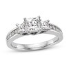 Thumbnail Image 1 of Diamond 3-Stone Engagement Ring 1-1/6 ct tw Princess-cut 14K White Gold