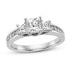 Thumbnail Image 0 of Diamond 3-Stone Engagement Ring 1-1/6 ct tw Princess-cut 14K White Gold