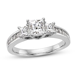 Diamond 3-Stone Engagement Ring 1 ct tw Princess-cut 14K White Gold