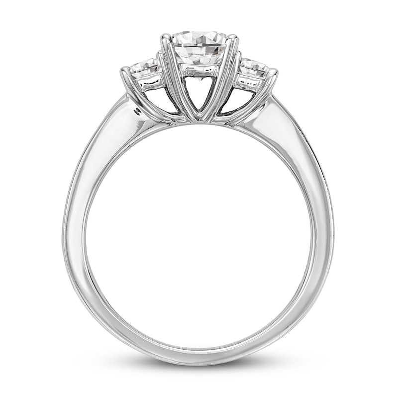 Diamond 3-Stone Engagement Ring 1-1/6 ct tw Princess-cut 14K White Gold