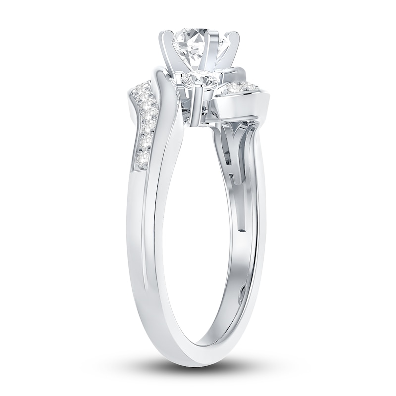 Main Image 2 of Diamond Engagement Ring 7/8 ct tw Round 14K White Gold