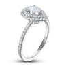 Thumbnail Image 2 of Diamond Engagement Ring 3/4 ct tw Round/Pear-shaped 14K White Gold
