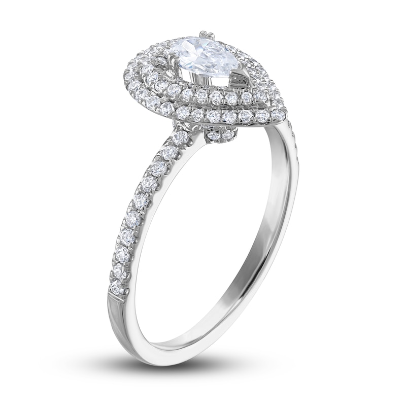 Main Image 2 of Diamond Engagement Ring 3/4 ct tw Round/Pear-shaped 14K White Gold