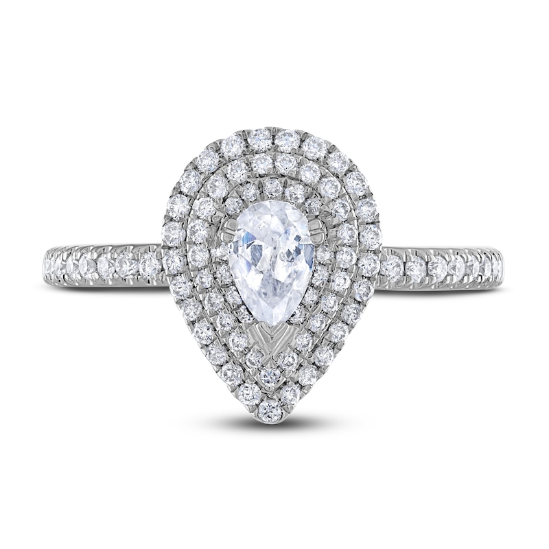 Main Image 3 of Diamond Engagement Ring 3/4 ct tw Round/Pear-shaped 14K White Gold