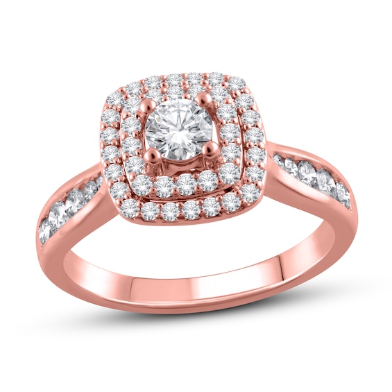 Jared Jewelers Diamond Engagement Ring 7/8 ct tw Round 14K Rose Gold