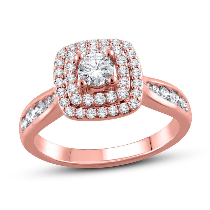 Main Image 1 of Diamond Engagement Ring 7/8 ct tw Round 14K Rose Gold