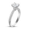 Thumbnail Image 1 of Diamond Engagement Ring 1-3/8 ct tw Cushion/Round 14K White Gold