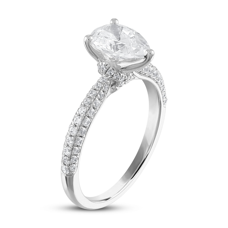 Main Image 2 of Diamond Engagement Ring 1-3/8 ct tw Pear-shaped/Round 14K White Gold