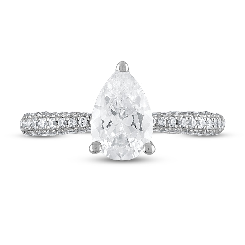 Diamond Engagement Ring 1-3/8 ct tw Pear-shaped/Round 14K White Gold