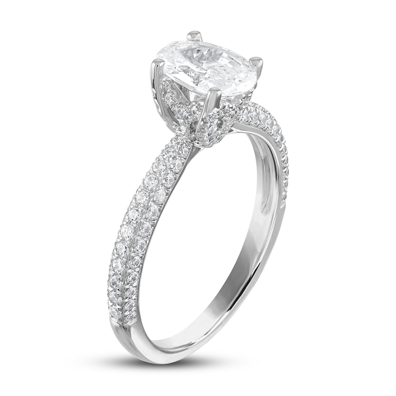 3.5 Ctw Solitaire Oval-Cut Engagement Ring in 18K Gold – Luxe VVS