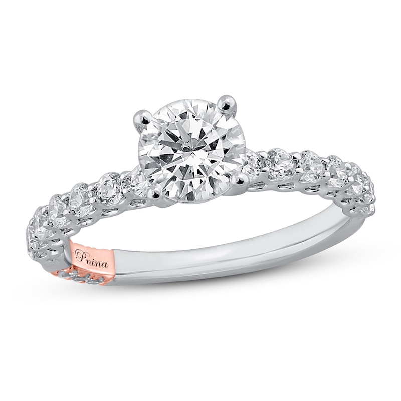 Pnina Tornai Mysterious Love Diamond Engagement Ring 1-1/2 ct tw Round 14K White Gold with 360