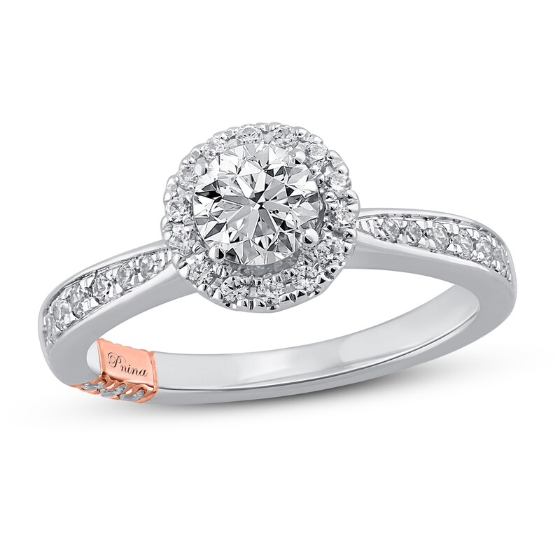 Pnina Tornai One Life Stand Diamond Engagement Ring 1-1/8 ct tw Round 14K White Gold with 360