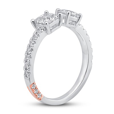 Pnina Tornai Diamond Engagement Ring 1-1/4 ct tw Princess/Round 14K Two ...