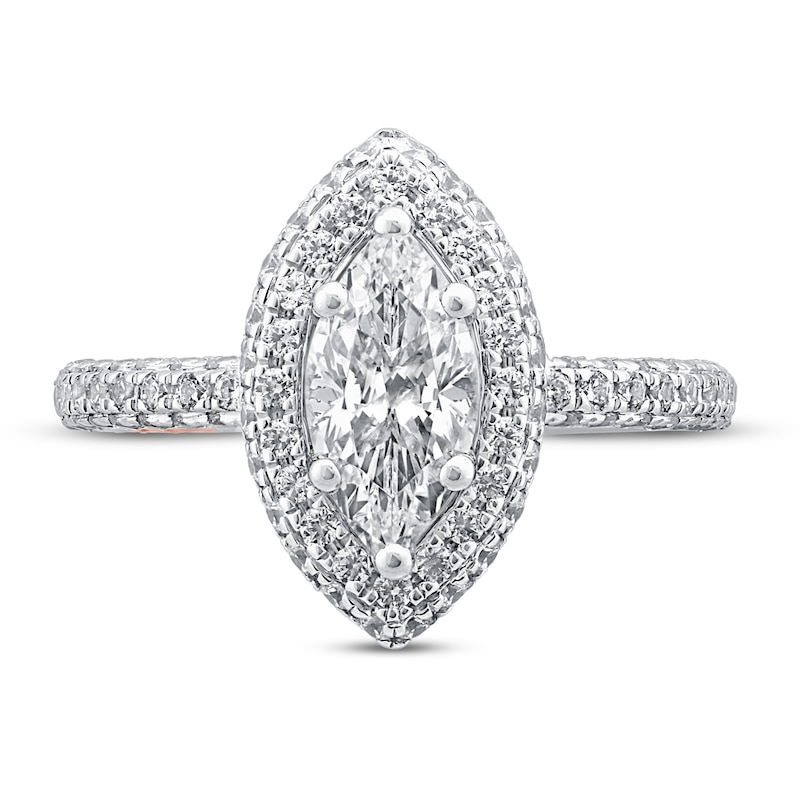 Pnina Tornai From Earth to Sky Diamond Engagement Ring 1-7/8 ct tw Marquise/Round 14K White Gold