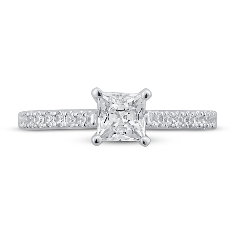 Pnina Tornai The Fifth Element Diamond Engagement Ring 1-1/4 ct tw Princess/Round 14K White Gold