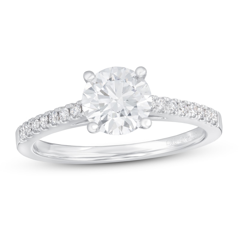 Lab-Created Diamond Engagement Ring 1-1/5 ct tw Round 14K White Gold
