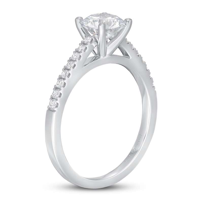 Lab-Created Diamond Engagement Ring 1-1/5 ct tw Round 14K White Gold