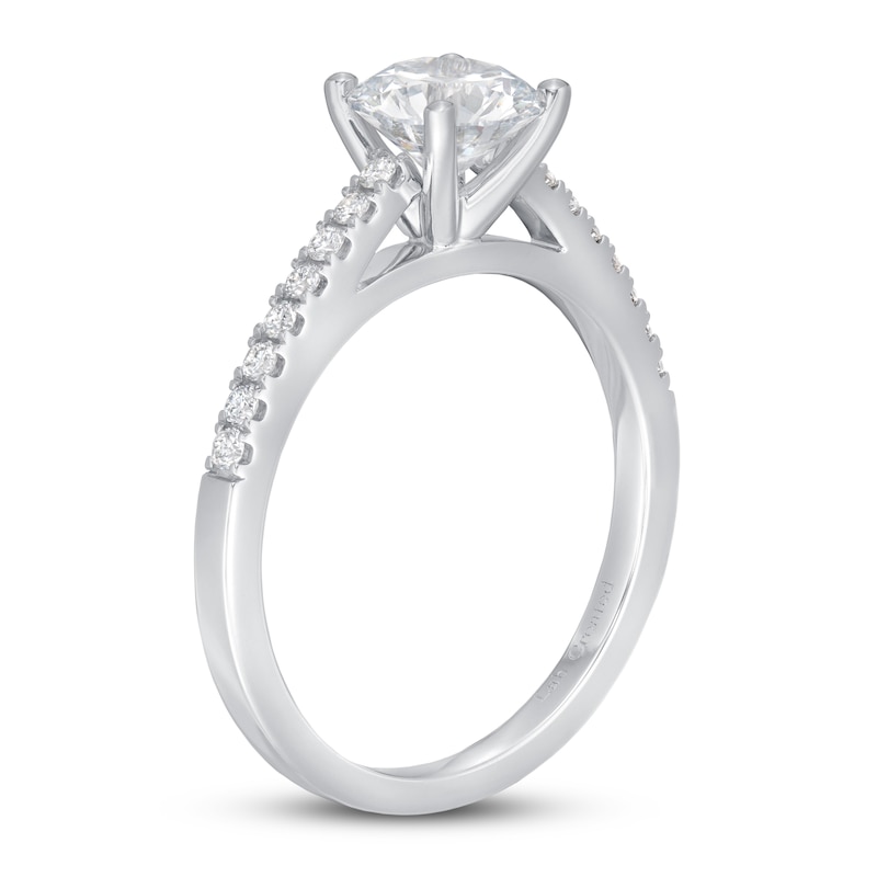 Main Image 2 of Lab-Grown Diamond Engagement Ring 1-1/5 ct tw Round 14K White Gold