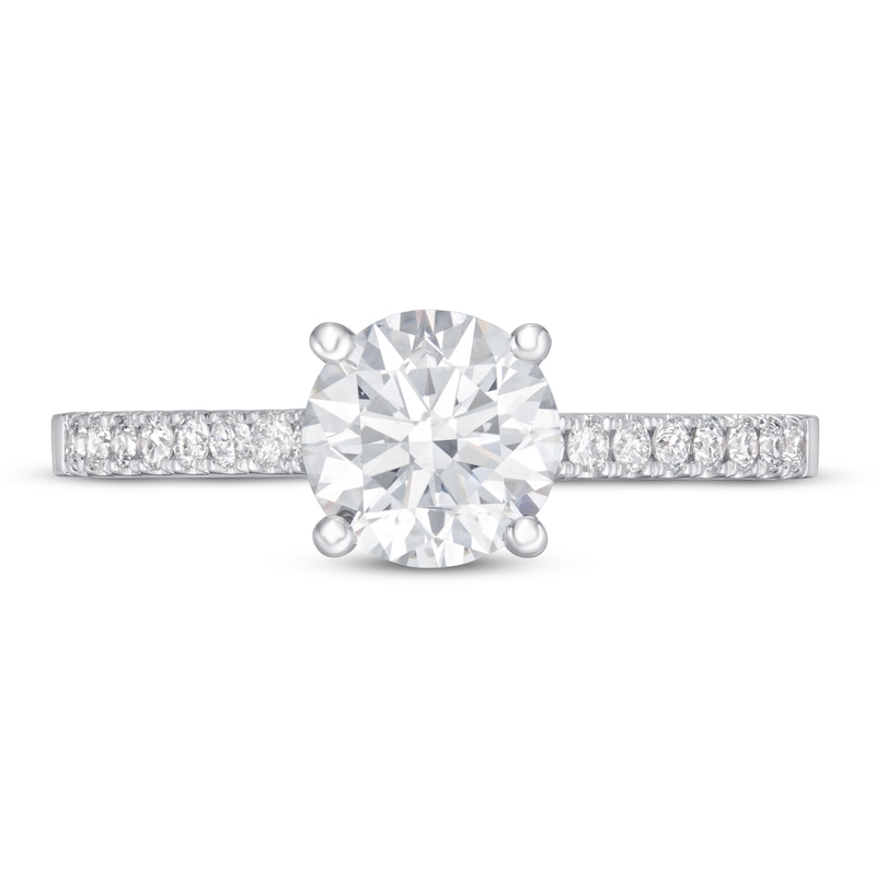 Main Image 3 of Lab-Grown Diamond Engagement Ring 1-1/5 ct tw Round 14K White Gold
