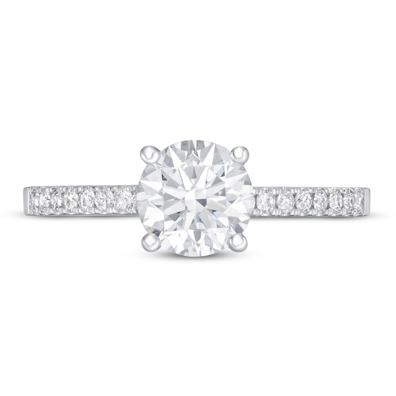 Lab-Created Diamond Engagement Ring 1-1/5 ct tw Round 14K White Gold