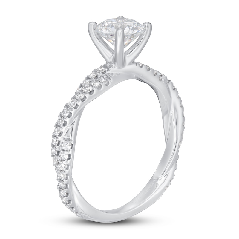 Main Image 2 of Lab-Grown Diamond Engagement Ring 1-1/3 ct tw Round 14K White Gold