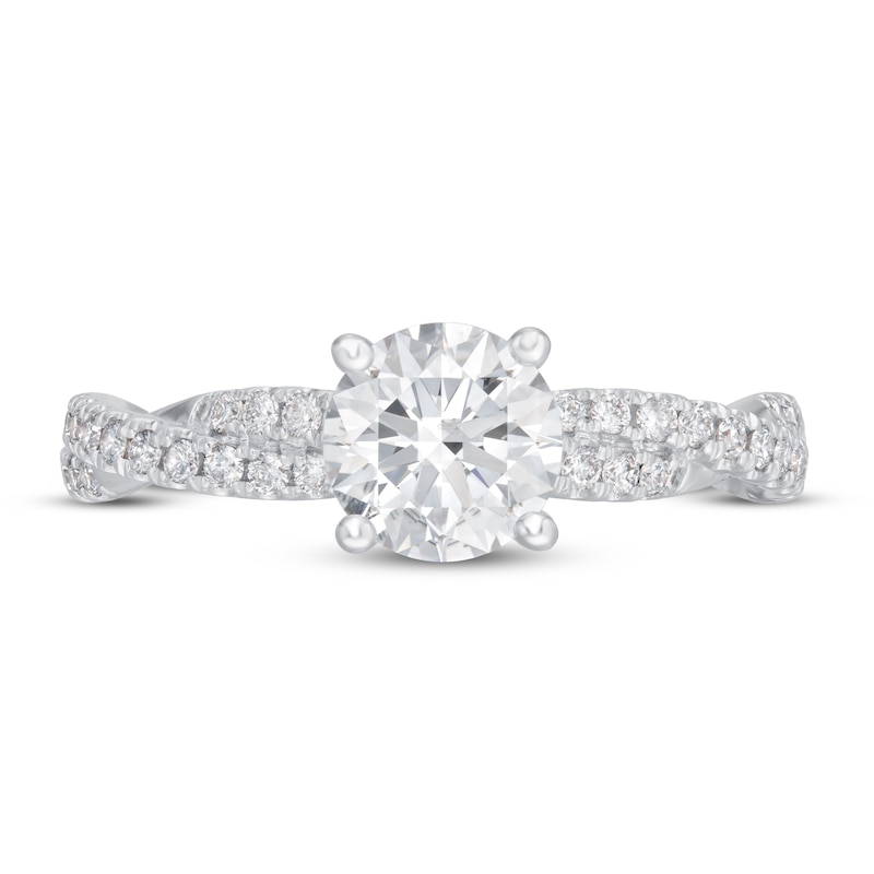 Lab-Created Diamond Engagement Ring 1-1/3 ct tw Round 14K White Gold