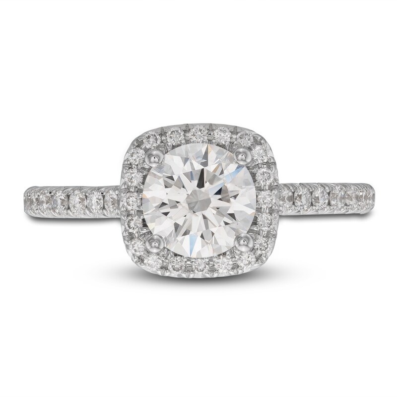 Main Image 3 of Lab-Grown Diamond Engagement Ring 1-1/3 ct tw Round 14K White Gold