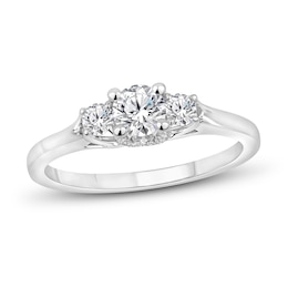 Diamond 3-Stone Ring 5/8 ct tw Round 14K White Gold