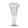 Diamond Ring 2 ct tw Round/Baguette 14K White Gold