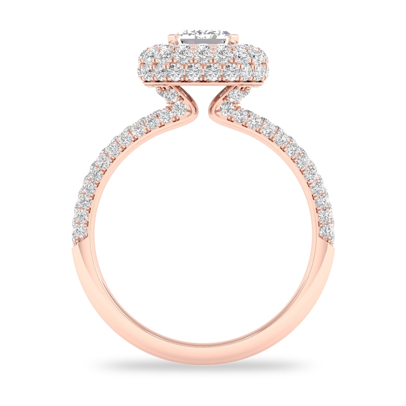 Main Image 3 of Diamond Ring 1-1/2 ct tw Emerald-cut 14K Rose Gold