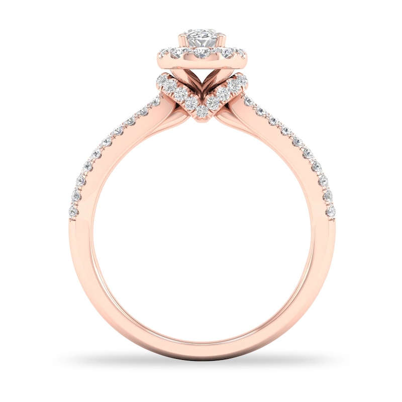 Diamond Ring 3/4 ct tw Round-cut 14K Rose Gold