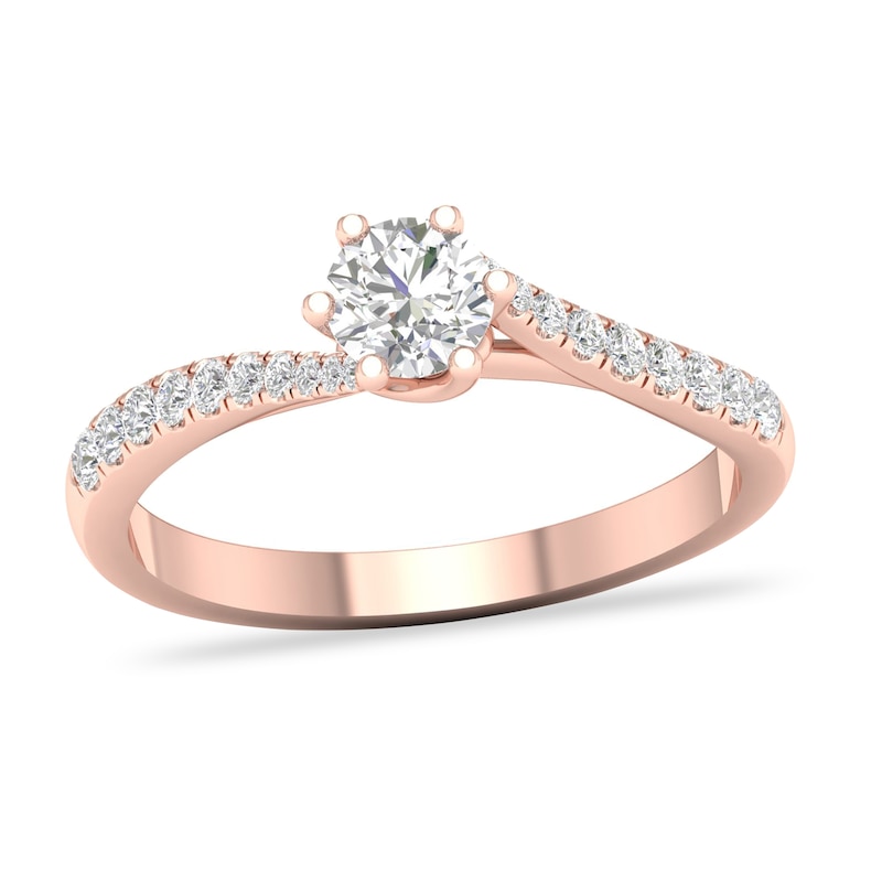 Diamond Ring 1/2 ct tw Round-cut 14K Rose Gold