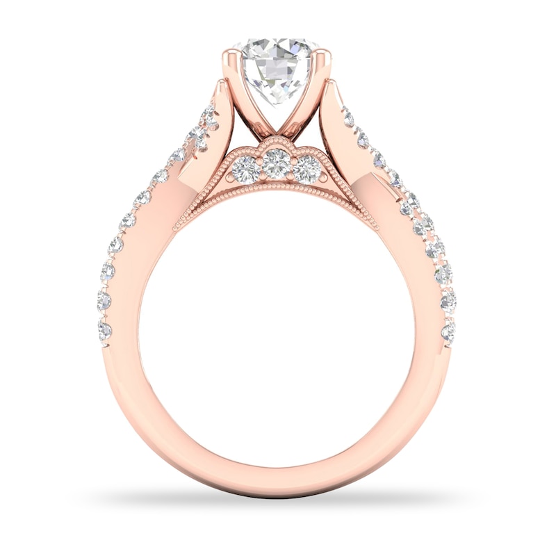 Main Image 2 of Diamond Ring 1-1/2 ct tw Round-cut 14K Rose Gold
