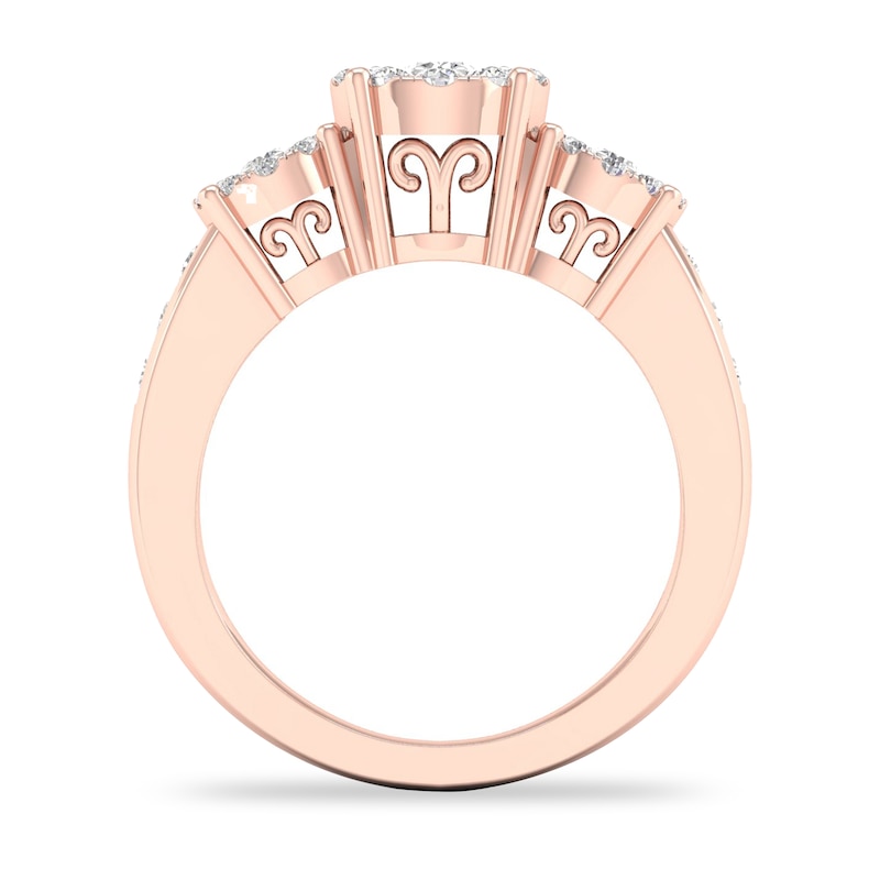 Diamond Ring 3/4 ct tw Round-cut 14K Rose Gold