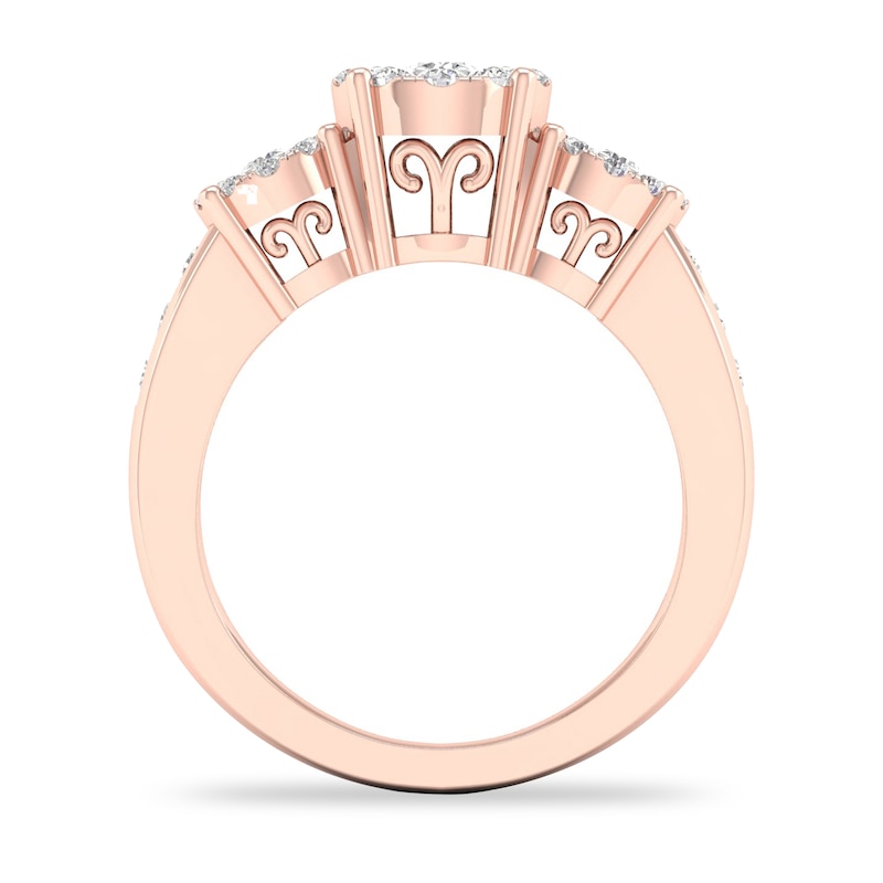 Main Image 2 of Diamond Ring 3/4 ct tw Round-cut 14K Rose Gold