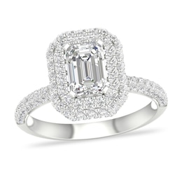Diamond Engagement Ring 1-1/2 ct tw Emerald-cut 14K White Gold