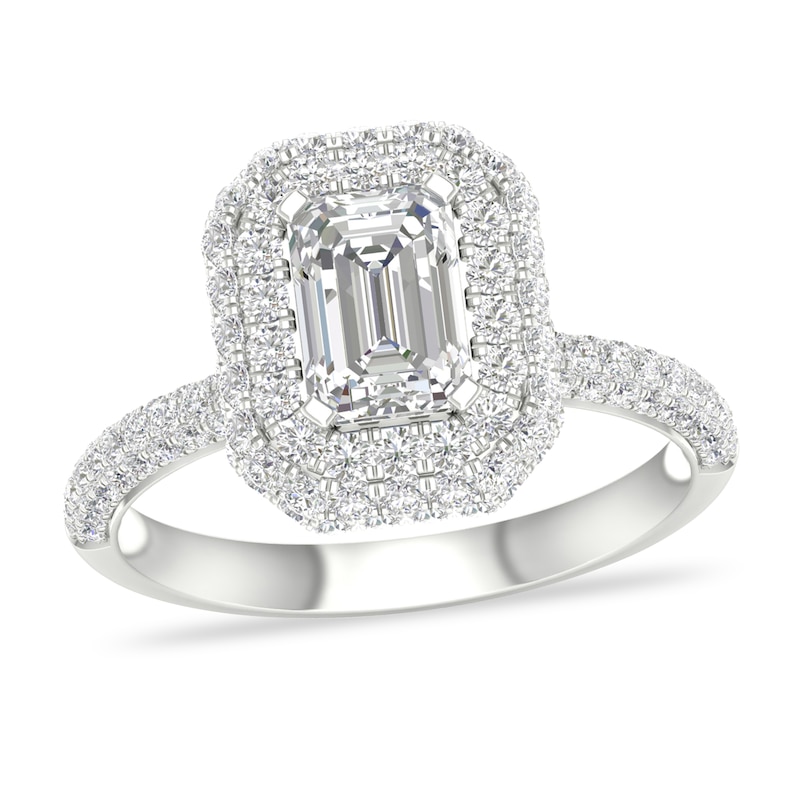 Diamond Engagement Ring 1-1/2 ct tw Emerald-cut 14K White Gold