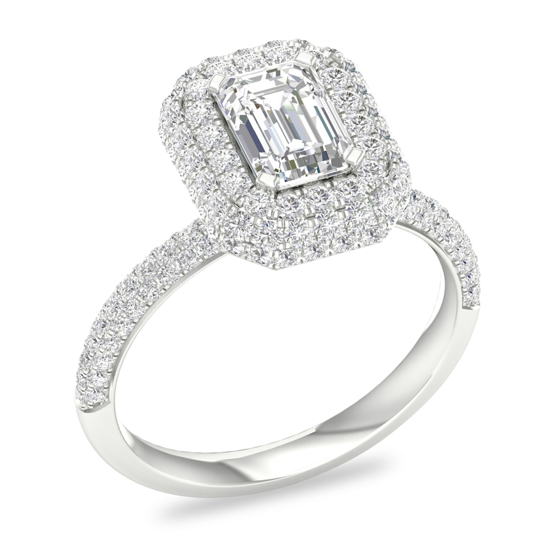Main Image 4 of Diamond Engagement Ring 1-1/2 ct tw Emerald-cut 14K White Gold