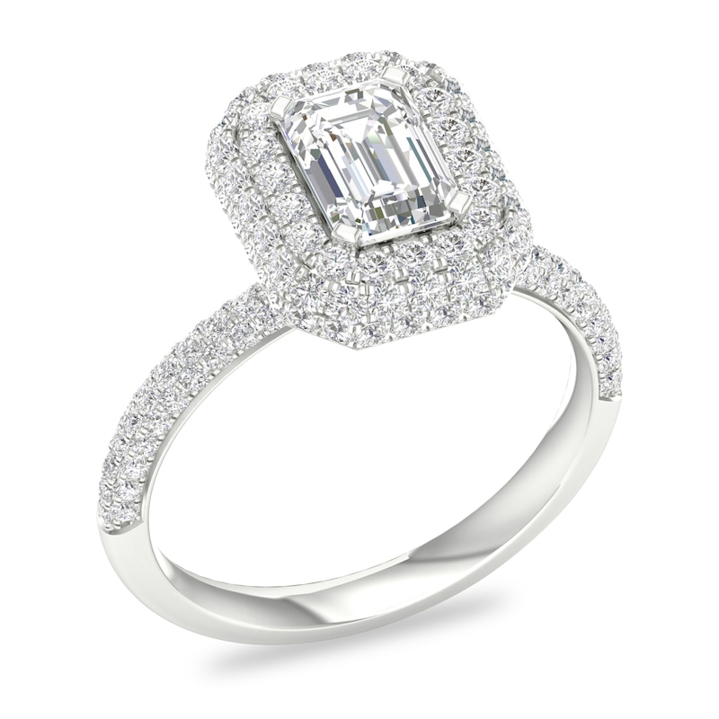 Diamond Engagement Ring 1-1/2 ct tw Emerald-cut 14K White Gold