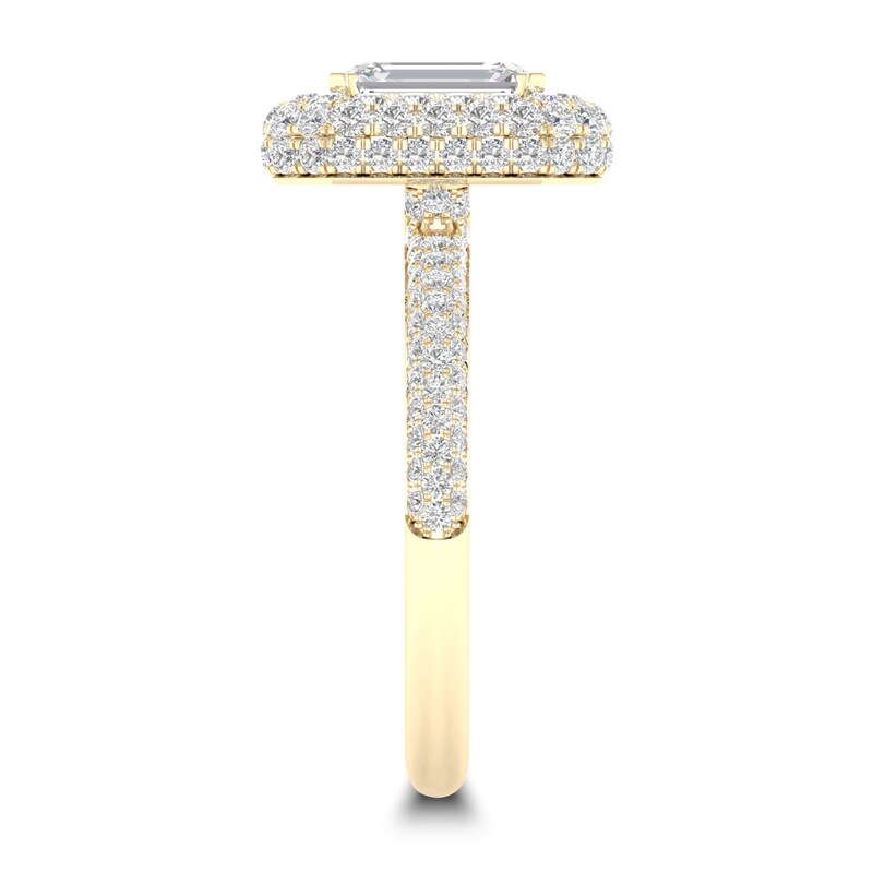Main Image 2 of Diamond Ring 1-1/2 ct tw Emerald 14K Yellow Gold