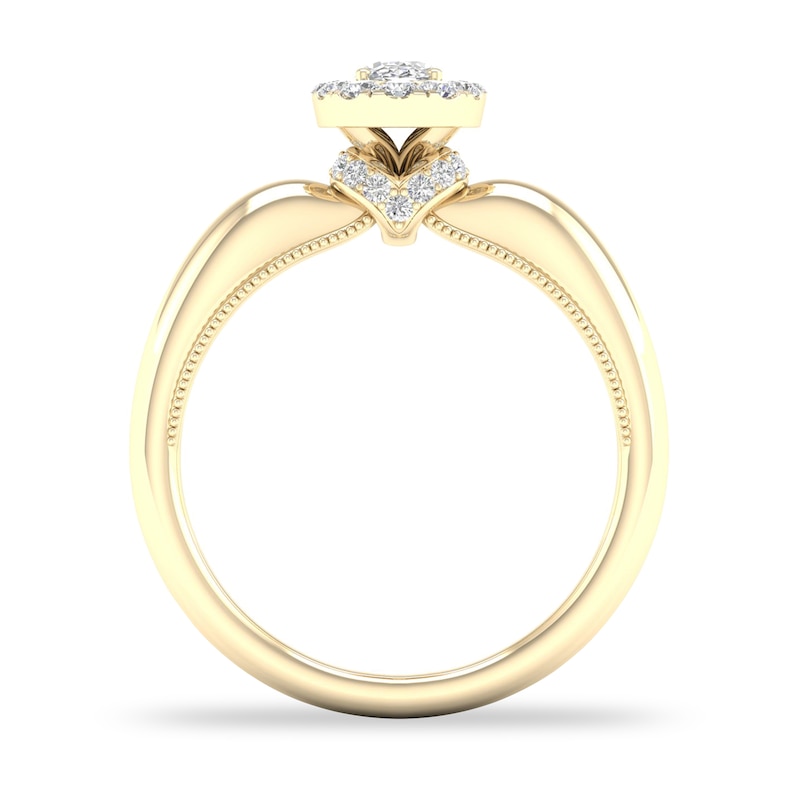 Main Image 2 of Diamond Ring 1/2 ct tw Oval/Round-cut 14K Yellow Gold