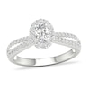Thumbnail Image 1 of Diamond Engagement Ring 3/4 ct tw Oval/Round-cut 14K White Gold