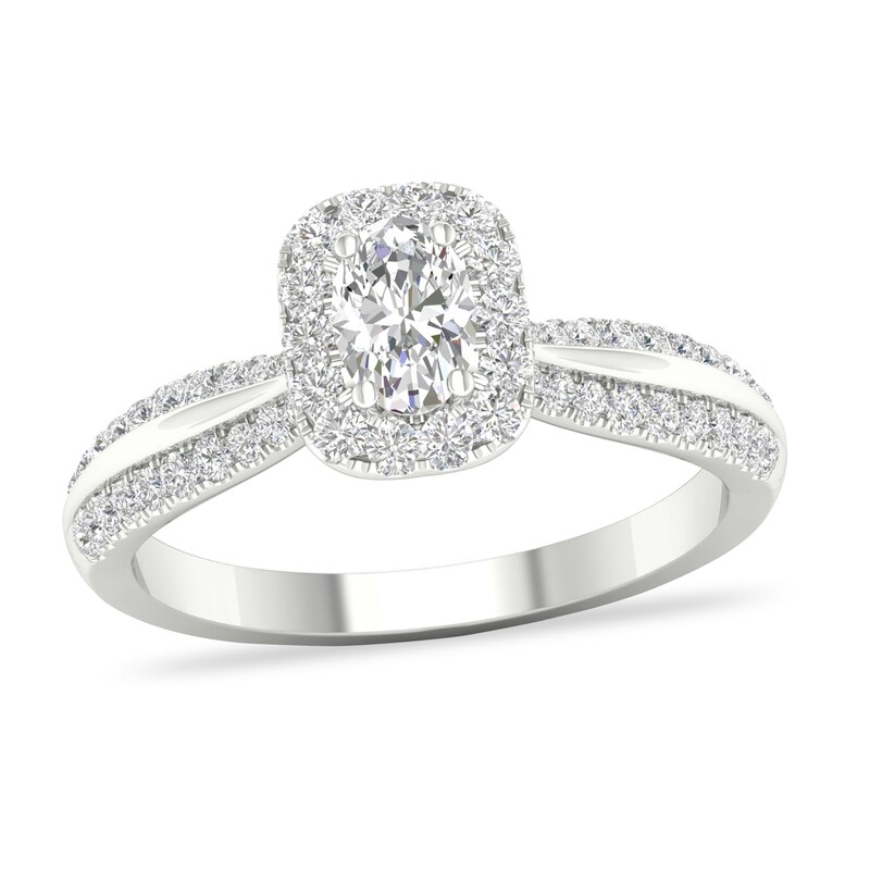 Diamond Ring 3/4 ct tw Round-cut 14K White Gold