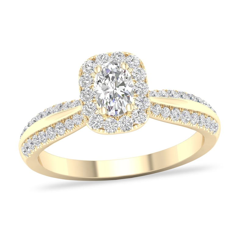 Diamond Ring 3/4 ct tw Round-cut 14K Yellow Gold