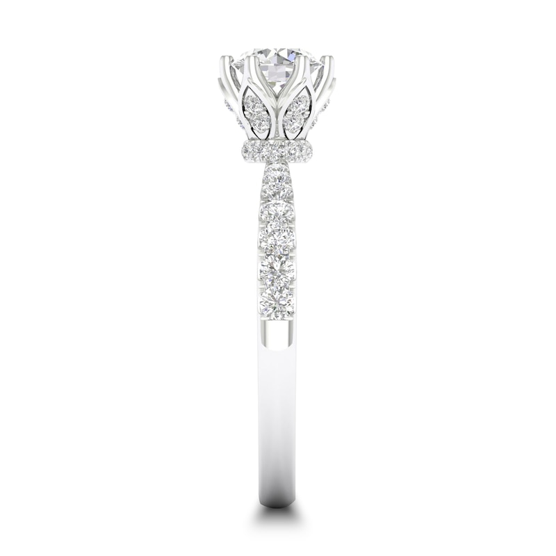 Main Image 2 of Diamond Engagement Ring 3/4 ct tw Round-cut 14K White Gold 6.9mm (I/2)