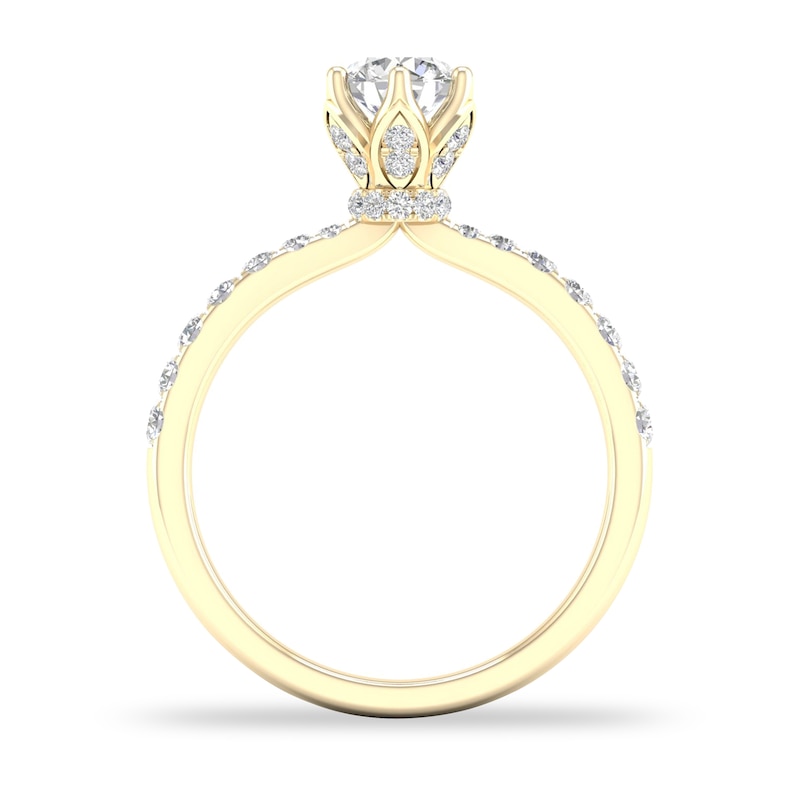 Diamond Ring 3/4 ct tw Round-cut 14K Yellow Gold